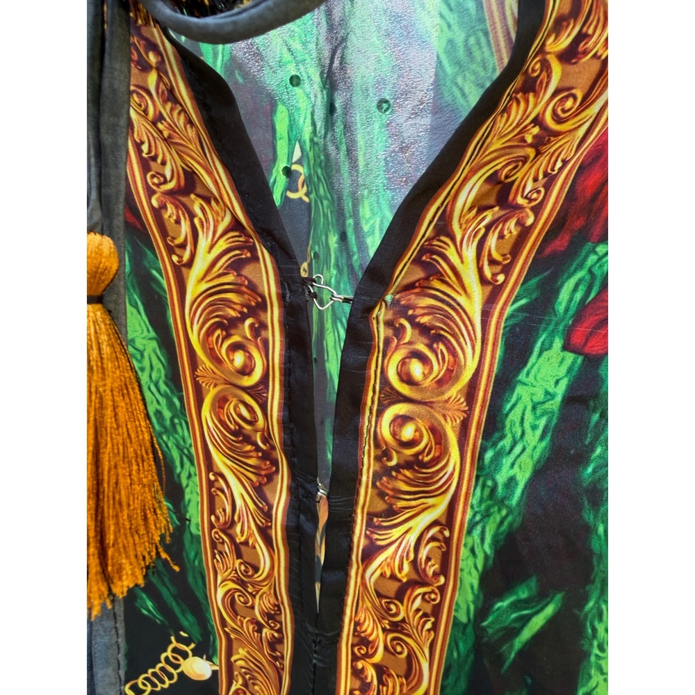 Advance Silk Blend Rasta Lion Kaftan Kimono OSFM Boho Festival Tunic.‎     869